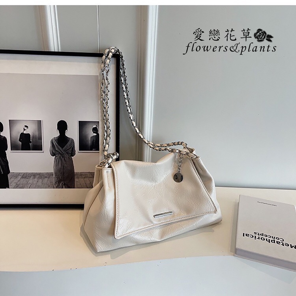【愛戀花草】時尚復古軟皮革鏈條包 (托特包、肩背、斜背、手提、A009)-細節圖2