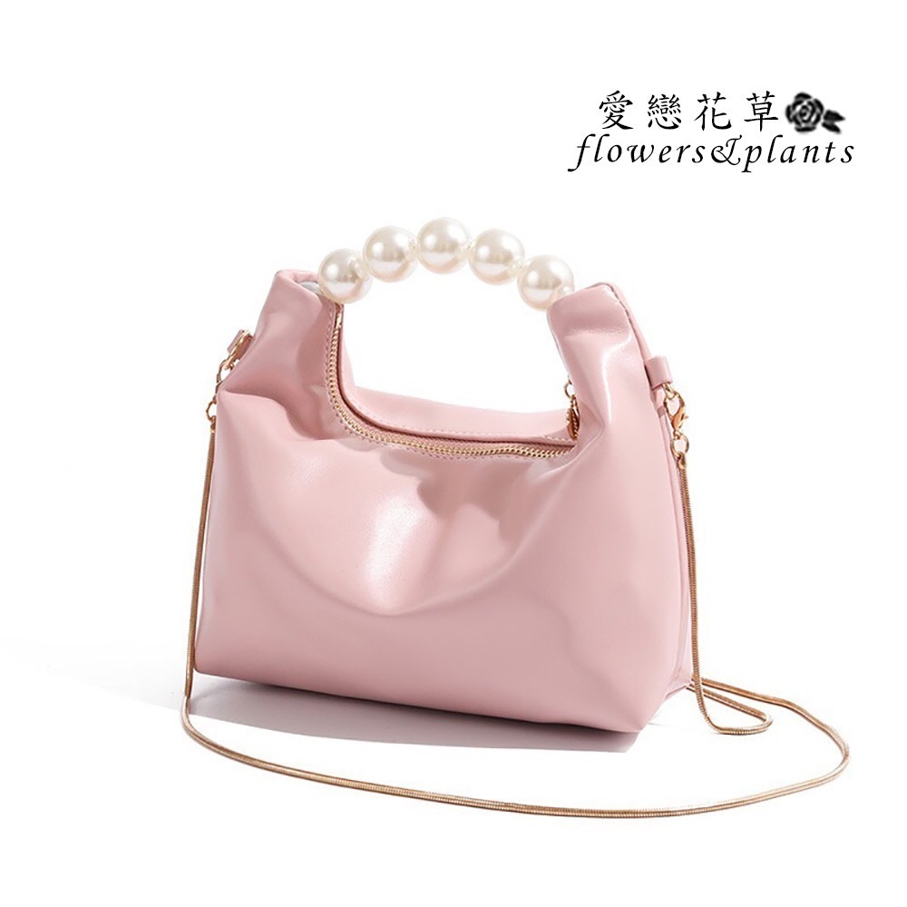 【愛戀花草】高質感珍珠手提斜背包 (禮服包、休閒包、手提、斜背、A010)-細節圖2
