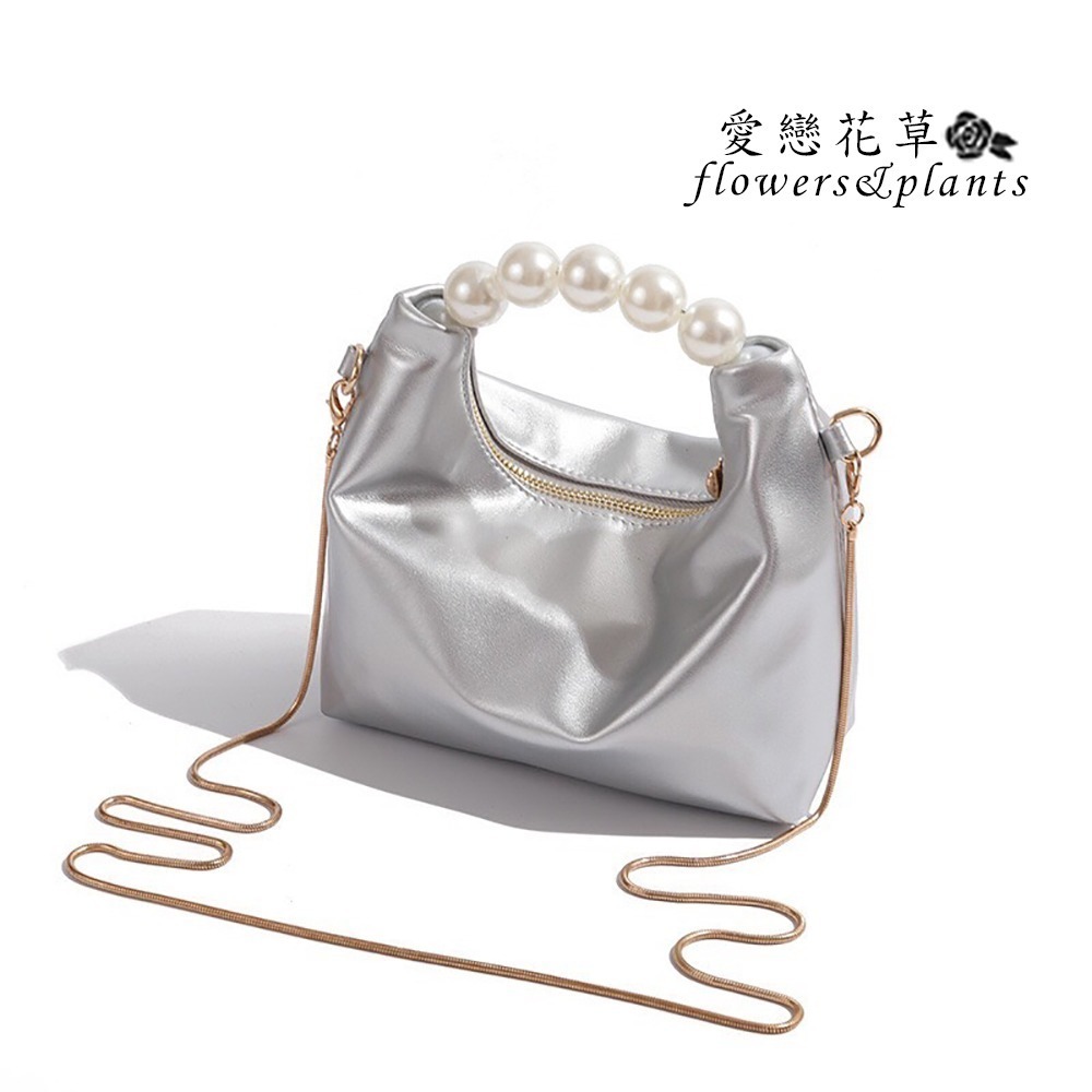 【愛戀花草】高質感珍珠手提斜背包 (禮服包、休閒包、手提、斜背、A010)-細節圖3