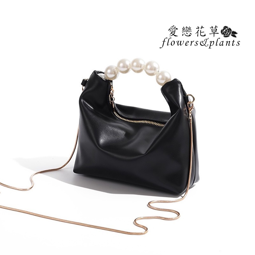【愛戀花草】高質感珍珠手提斜背包 (禮服包、休閒包、手提、斜背、A010)-細節圖4