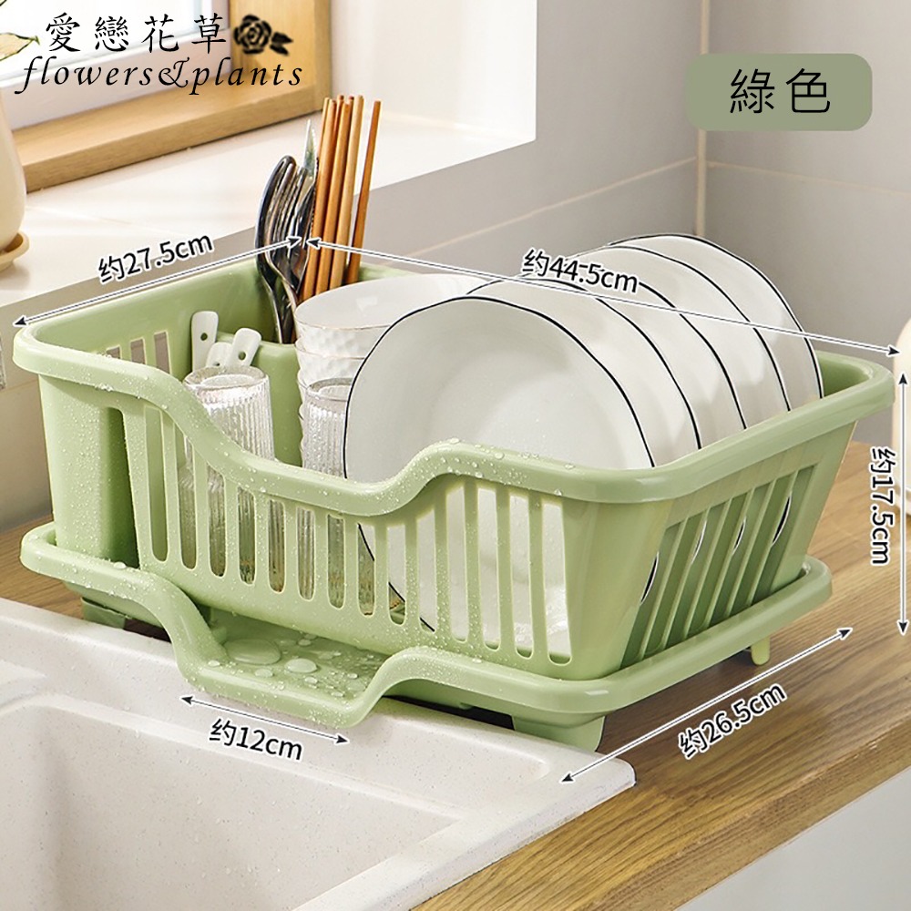 【愛戀花草】日式多功能碗盤收納瀝水架 (白色/藍色/綠色/3色、廚房好幫手、輕鬆瀝水衛生乾淨、D007)-細節圖4