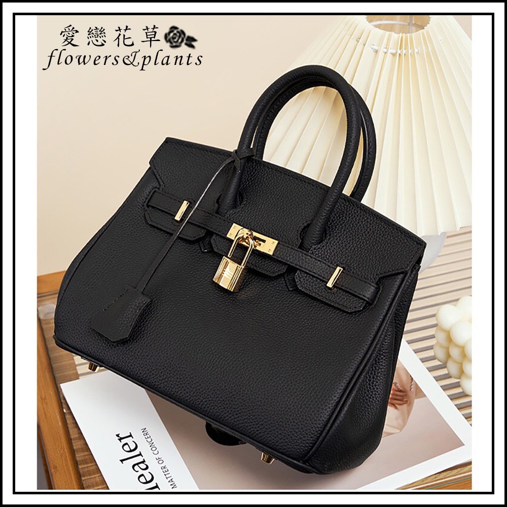 【愛戀花草】真皮高貴手提斜背包 (鉑金包款、頂級小牛皮、低調奢華無LOGO、F009)-細節圖4