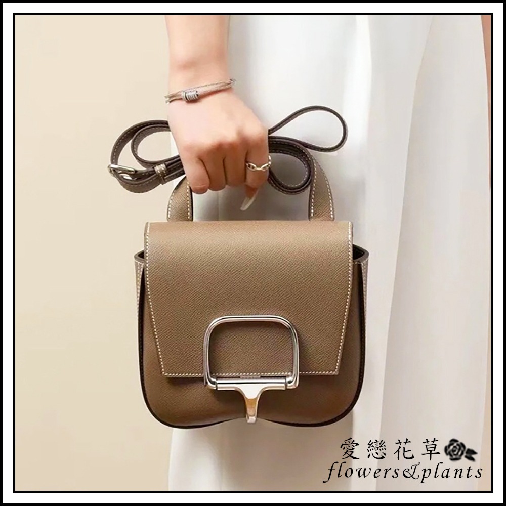 【愛戀花草】真皮馬蹄扣迷你斜背包 (屁股包款、頂級小牛皮、低調奢華、簡單無LOGO、F010)-細節圖6