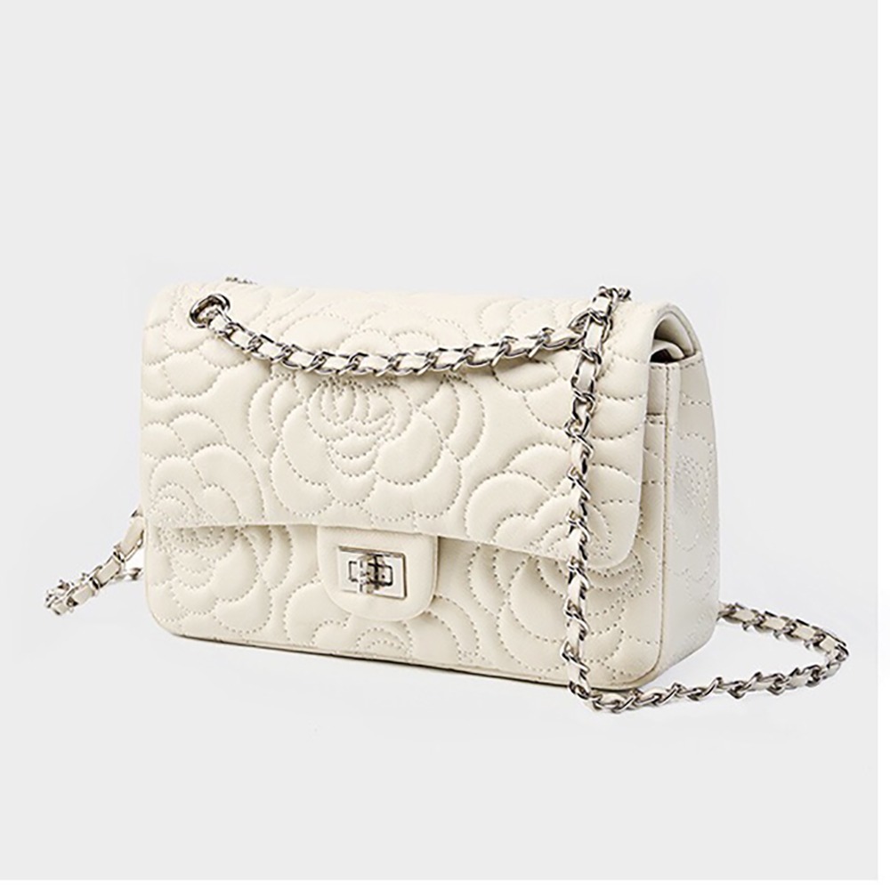 【愛戀花草】真皮山茶花小香晚宴包 (頂級小羊皮、低調奢華、簡單無LOGO、F012)-細節圖2