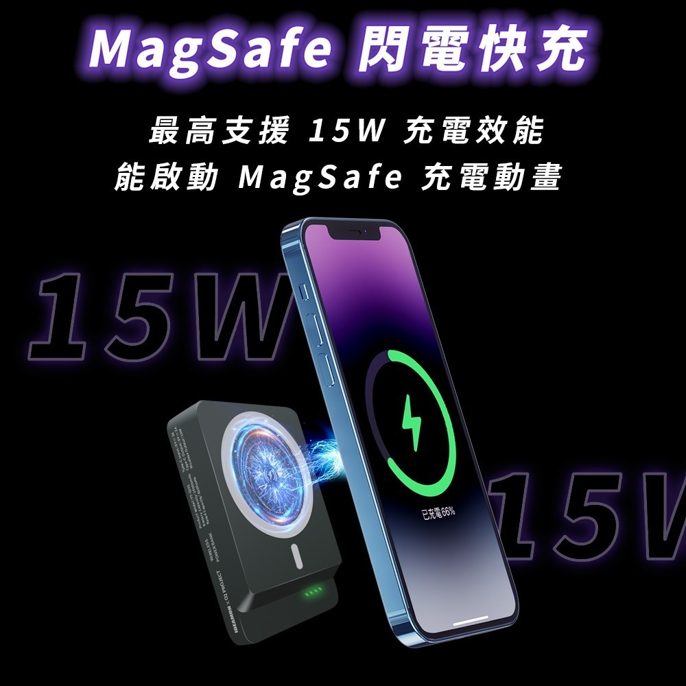 IDEAMON 怪獸選物 Magsafe 磁吸行動電源 10000 mAh 黑白兩色可選 支援IPhone 17-細節圖4