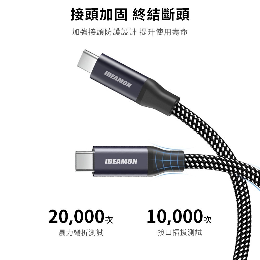 IDEAMON 怪獸選物 磁吸收納編織充電線Type-C 240W-細節圖5