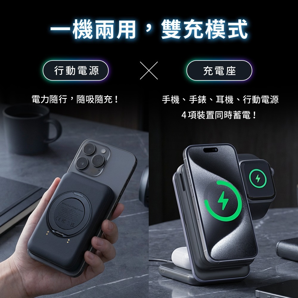 【怪獸選物IDEAMON】MagCold凍能充3in1無線磁吸行動充電座-細節圖6