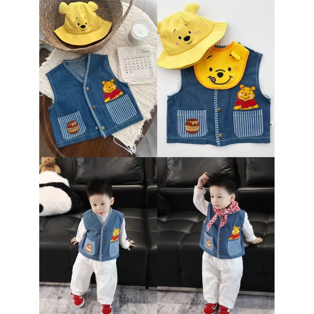 維尼軟牛仔背心-細節圖2