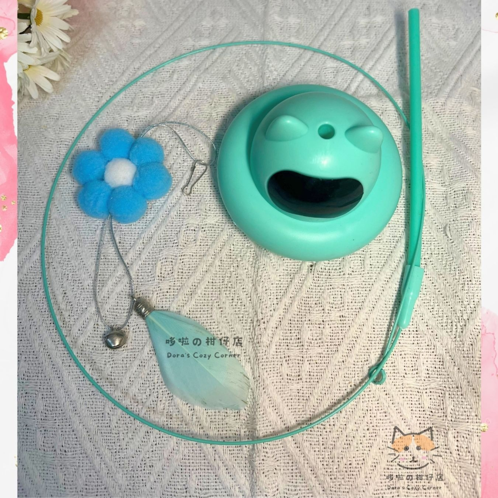自嗨UFO吸盤逗貓棒 貓玩具 寵物玩具 寵物用品  花花羽替換貓 羽毛逗貓棒 彈力逗貓棒 鋼絲逗貓棒-細節圖2