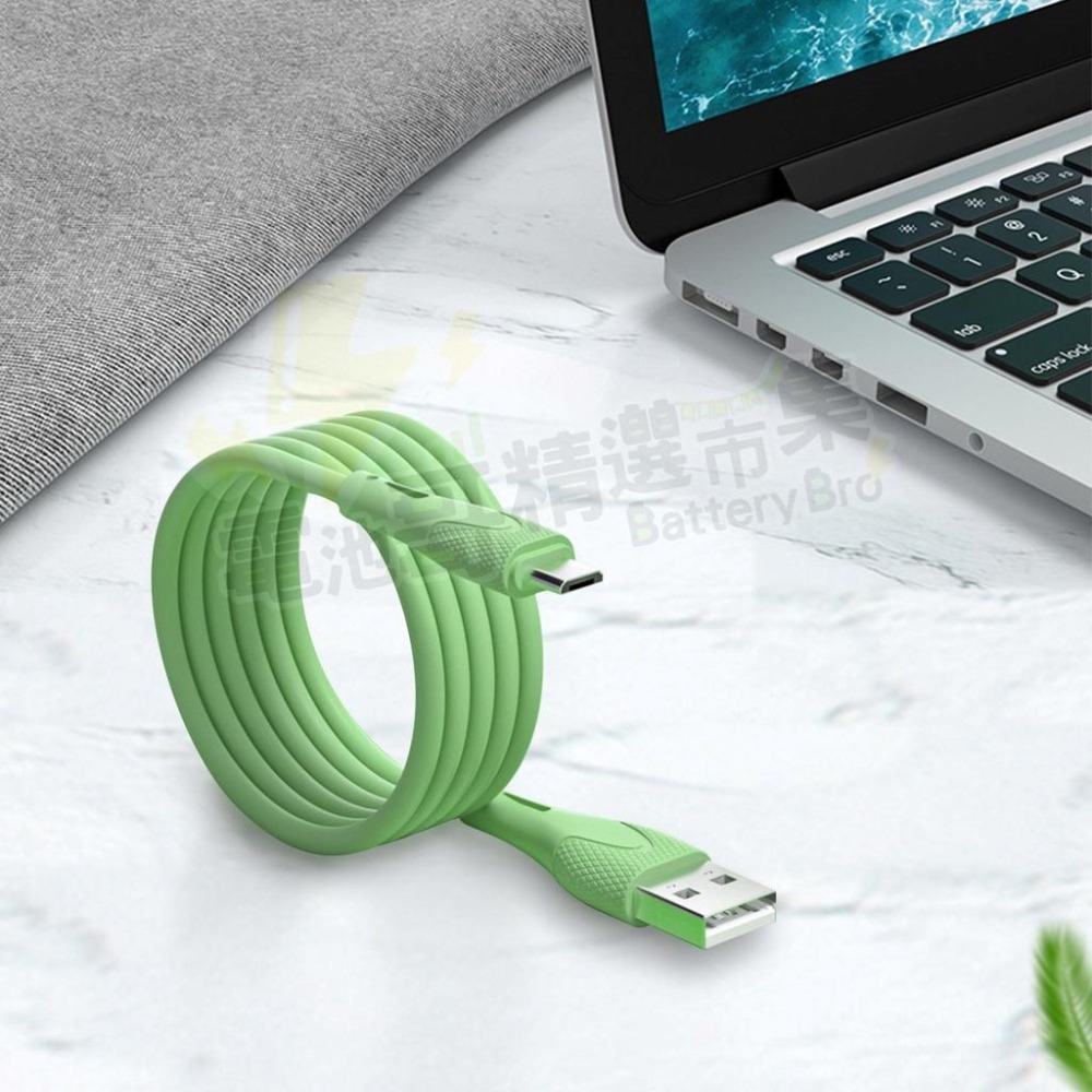 【電池哥】2.4A充電線 蘋果充電線 安卓 Type-C 彩色 矽膠包線 充電 快速充電 手機充電線-細節圖7