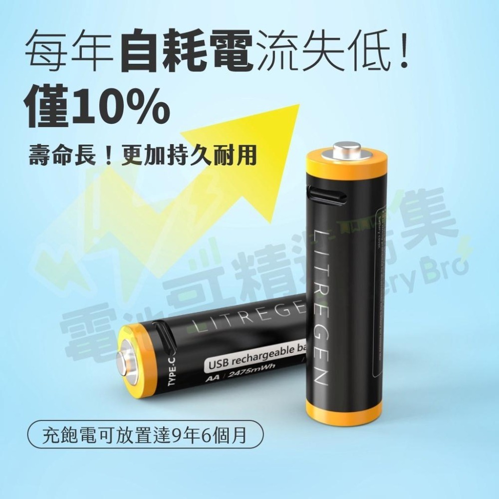 【完整保固】充電電池 3號 4號 POLYBATT 充電鋰電池 恆壓 電池 TYPE-C 1.5V恆壓 USB充電電池-細節圖3