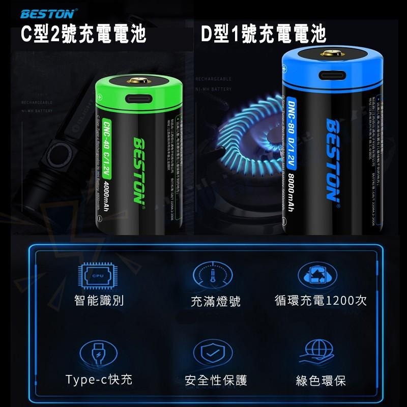 【電池哥】1號 2號 充電電池 鎳氫電池 Type C 充電 電池 USB 快充 免充電器 充滿轉燈 C型 D型-細節圖7