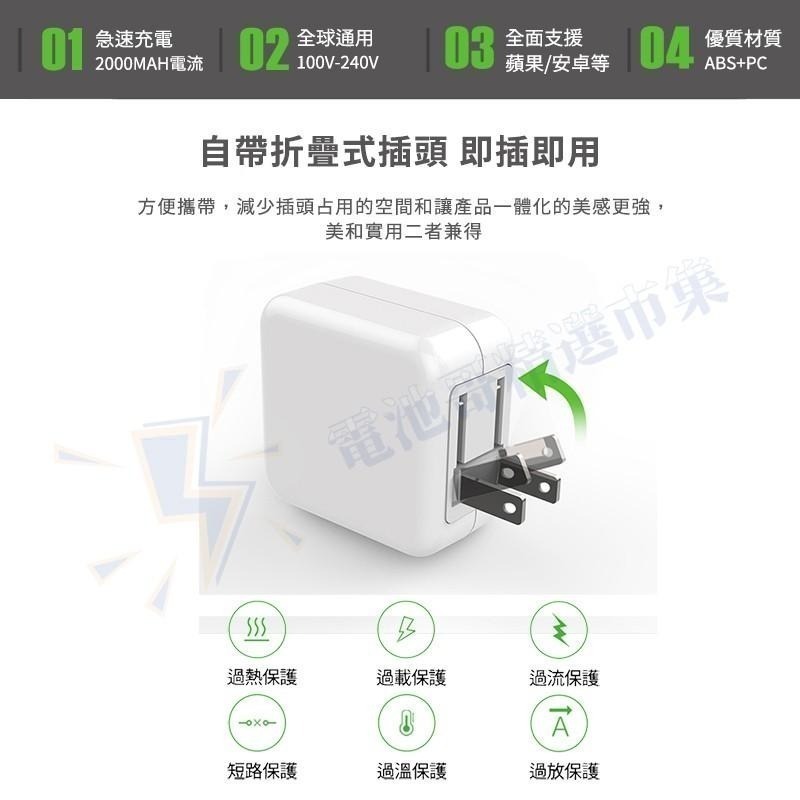 【電池哥】豆腐頭 充電器 充電頭 雙孔 2.4A 充電頭 usb充電器 商檢認證 快速充電器 BSMI usb充電頭-細節圖3