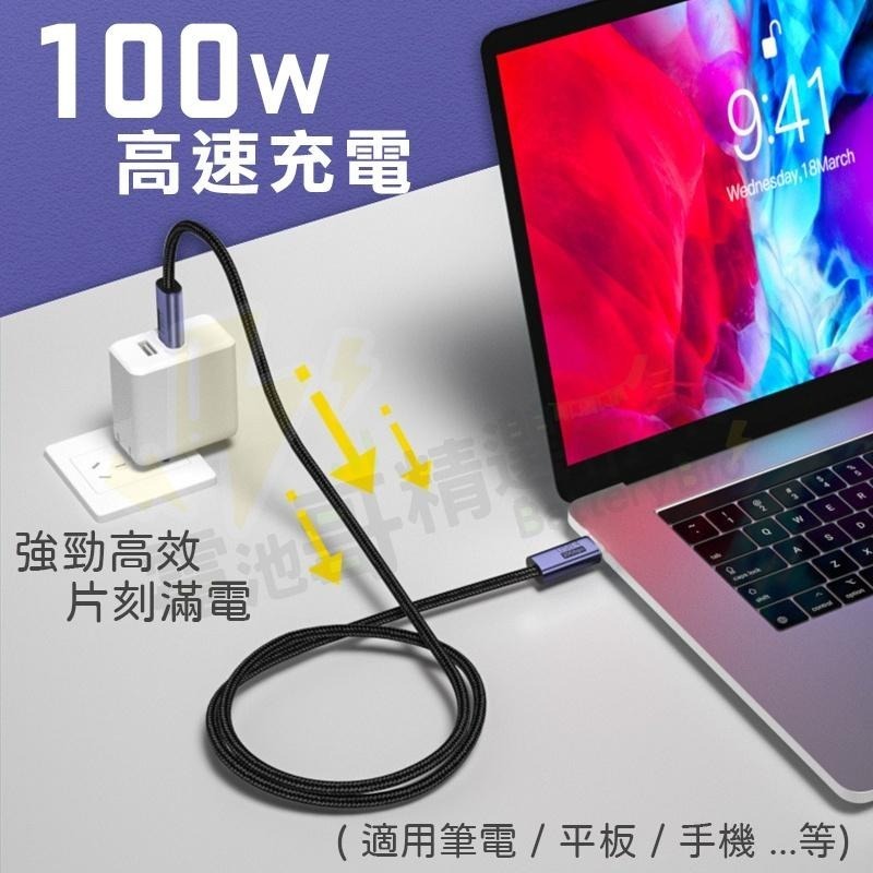 【電池哥】USB4 雙TypeC 40Gb 傳輸線 5A 100W 快充 多功能 C to C 延長線 8K60hz-細節圖7