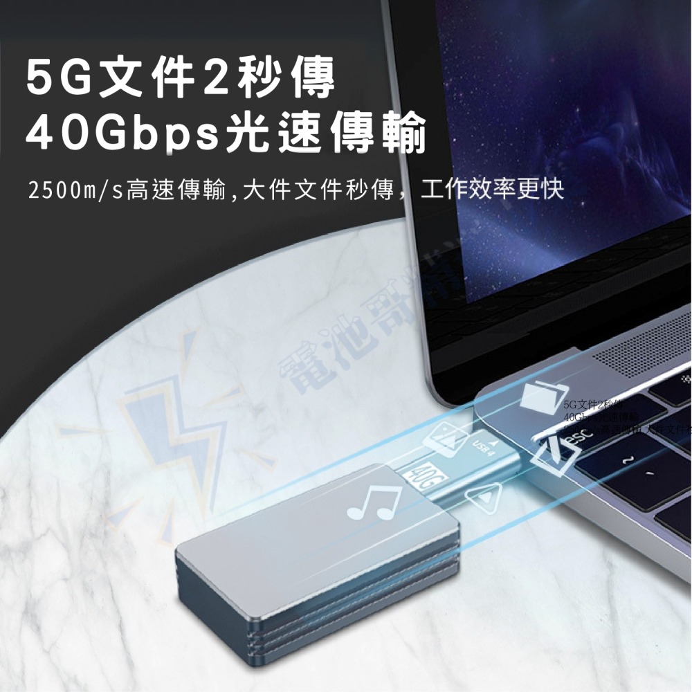 USB轉接頭 Type C to Type C 公對公 轉接頭 40Gbps 快充 PD 100W充電-細節圖3