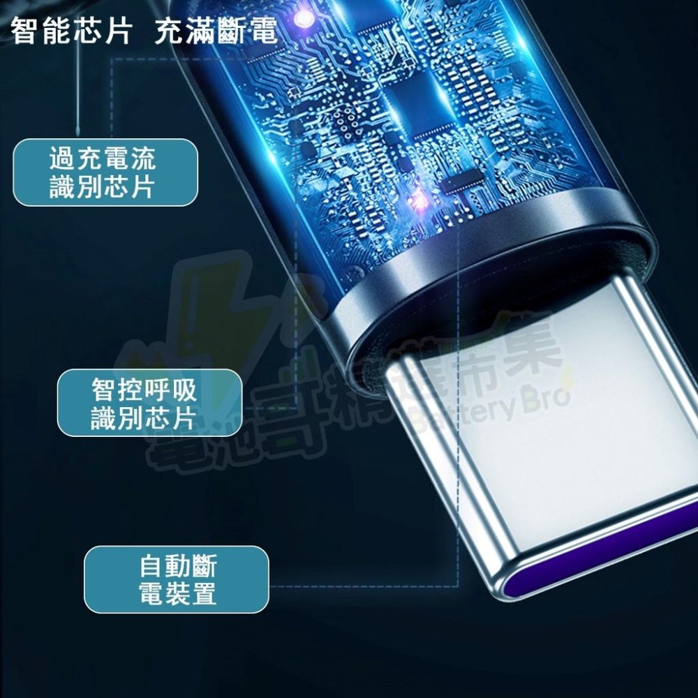 滿電自動斷電 智能斷電 充電線 傳輸線 2.4A  蘋果 安卓 Type-C 快速充電 充電燈 編織線 指示燈-細節圖5