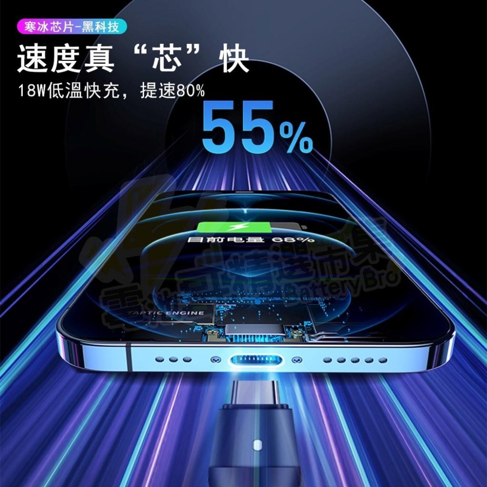 滿電自動斷電 智能斷電 充電線 傳輸線 2.4A  蘋果 安卓 Type-C 快速充電 充電燈 編織線 指示燈-細節圖6