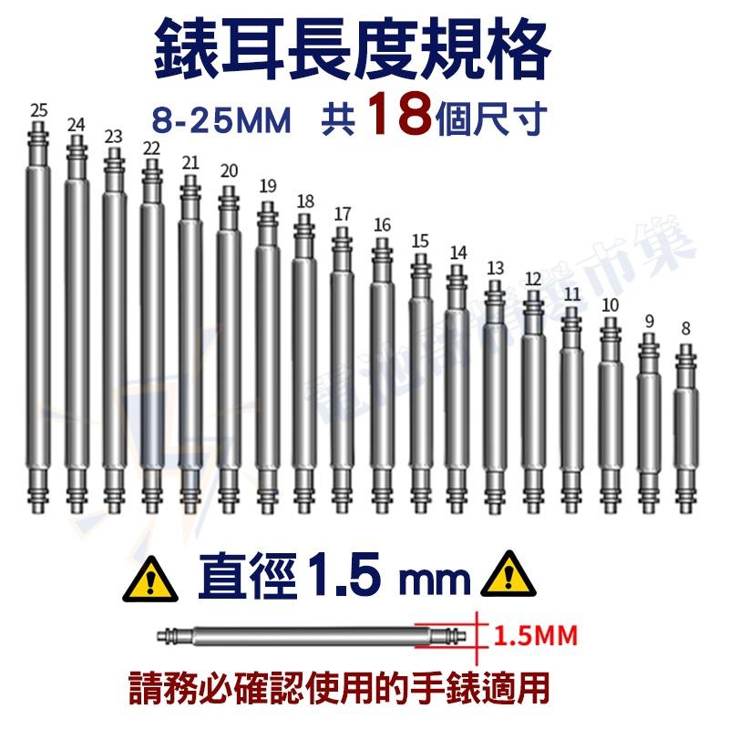 【電池哥】不銹鋼生耳 錶耳 彈簧耳針 1.5mm 錶栓 生耳針 手錶錶耳 手錶配件 多入裝 拆錶 修錶工具 錶帶-細節圖4