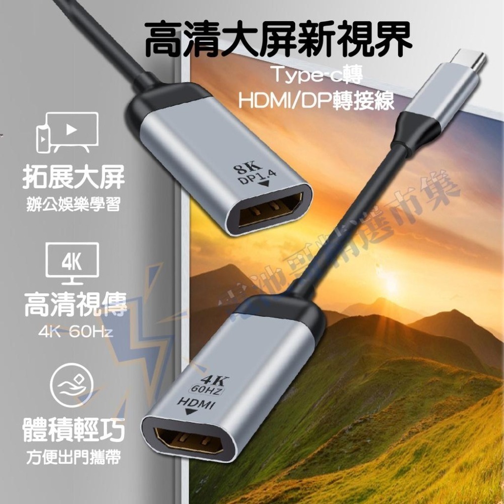 TYPE-C 轉 HDMI VGA DP RJ45 mini DP 千兆 轉接器 轉接頭 4K 60HZ 轉接線 轉換器-細節圖5