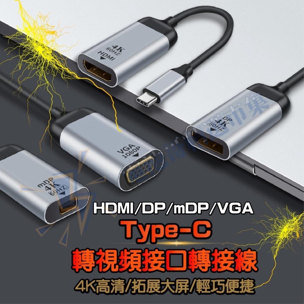 TYPE-C 轉 HDMI VGA DP RJ45 mini DP 千兆 轉接器 轉接頭 4K 60HZ 轉接線 轉換器-細節圖11