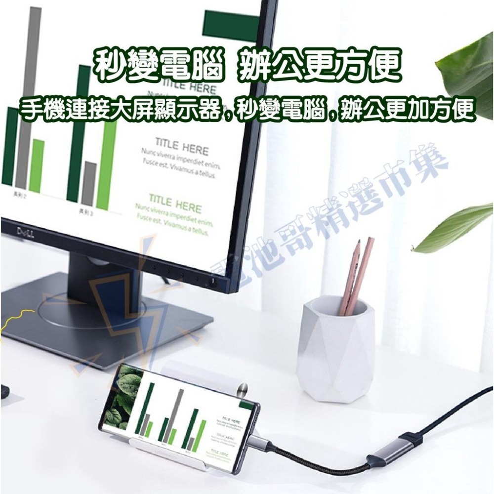 TYPE-C 轉 HDMI 轉接頭 轉接器 轉接線 轉換線 同屏器 4K 60HZ 高清 typec轉hdmi 轉換器-細節圖9