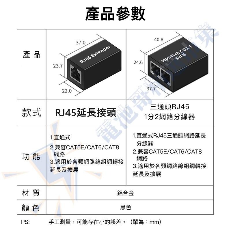 台灣現貨 RJ45轉接 網路線延長接頭 網路分線器 同時上網 母對母 網路線對接頭 雙通頭三通頭 延長轉接頭 網路延長器-細節圖5