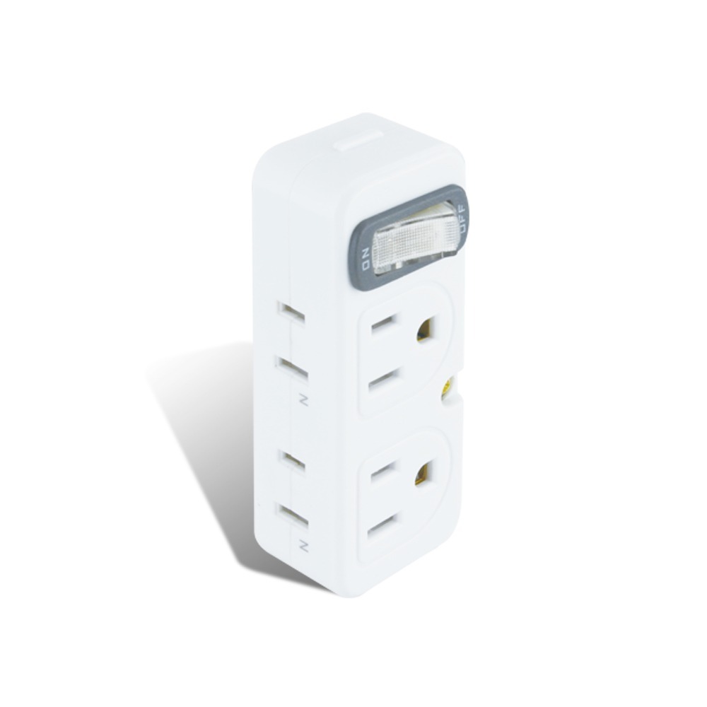 【電池哥】聖岡科技 3孔轉2孔 壁插 分接器 插座 1開1插 2開2插 擴充插座 轉接頭 轉向插 分接式插座 轉接器-細節圖2