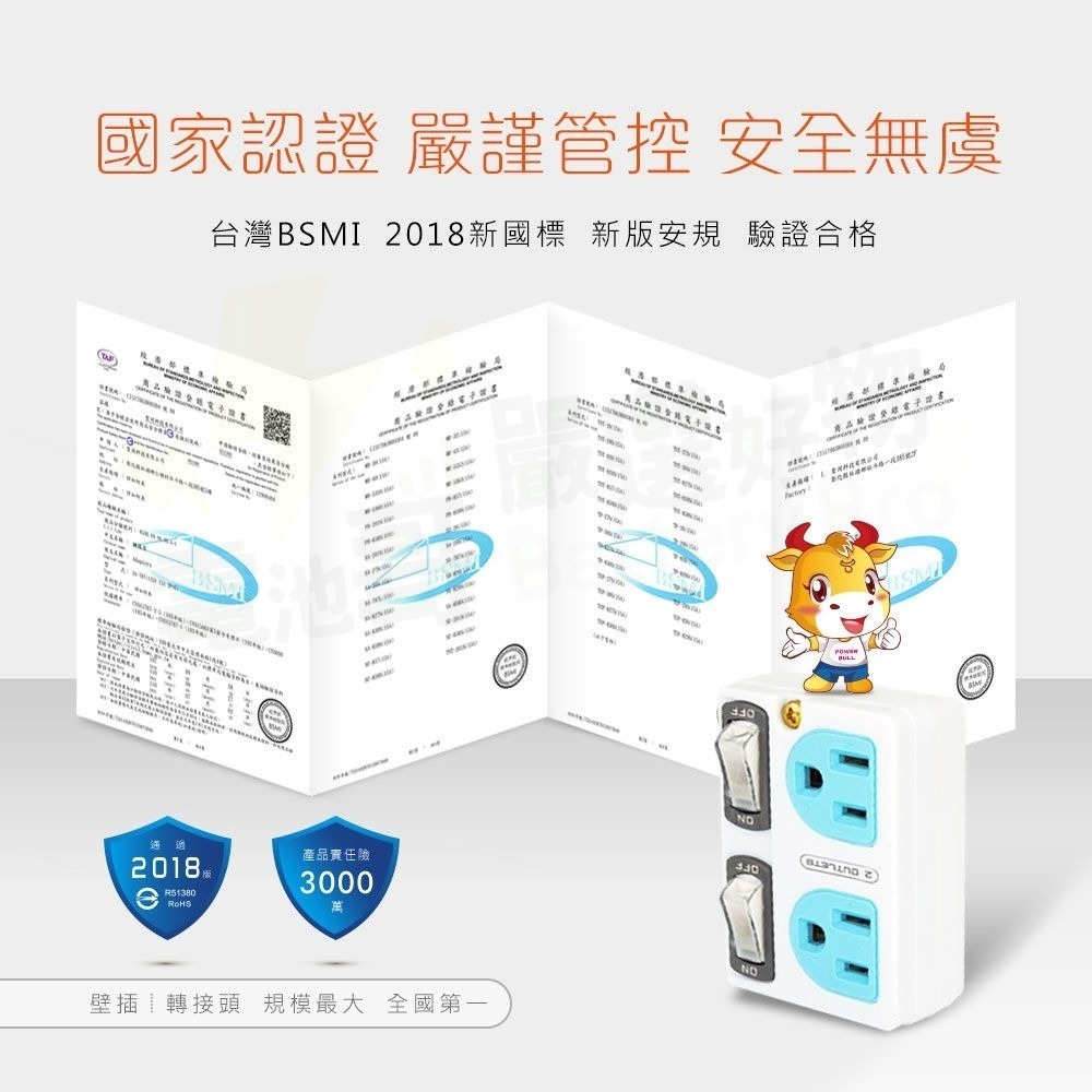 【電池哥】聖岡科技 3孔轉2孔 壁插 分接器 插座 1開1插 2開2插 擴充插座 轉接頭 轉向插 分接式插座 轉接器-細節圖4
