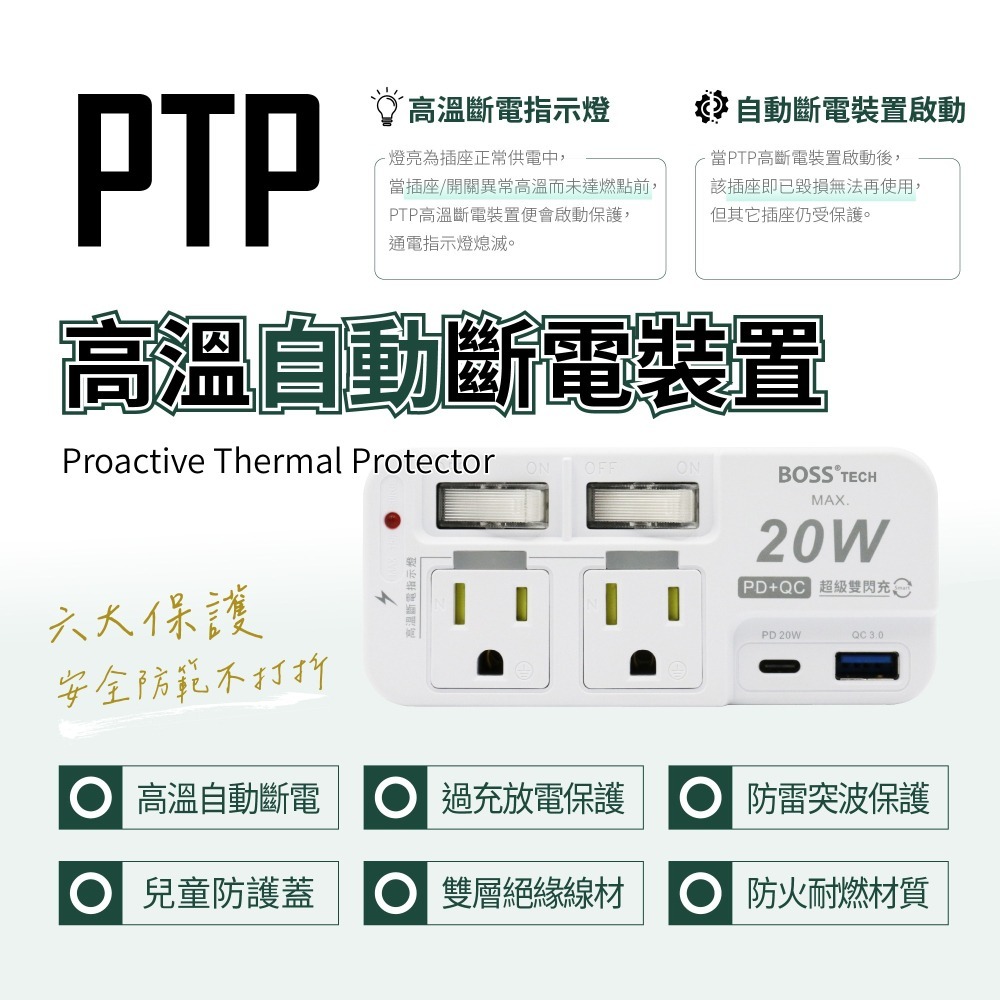 65W USB+Type-C 插座延長線 氮化鎵延長線 PD+QC USB智慧延長線 防雷擊 過載過熱斷電-細節圖3