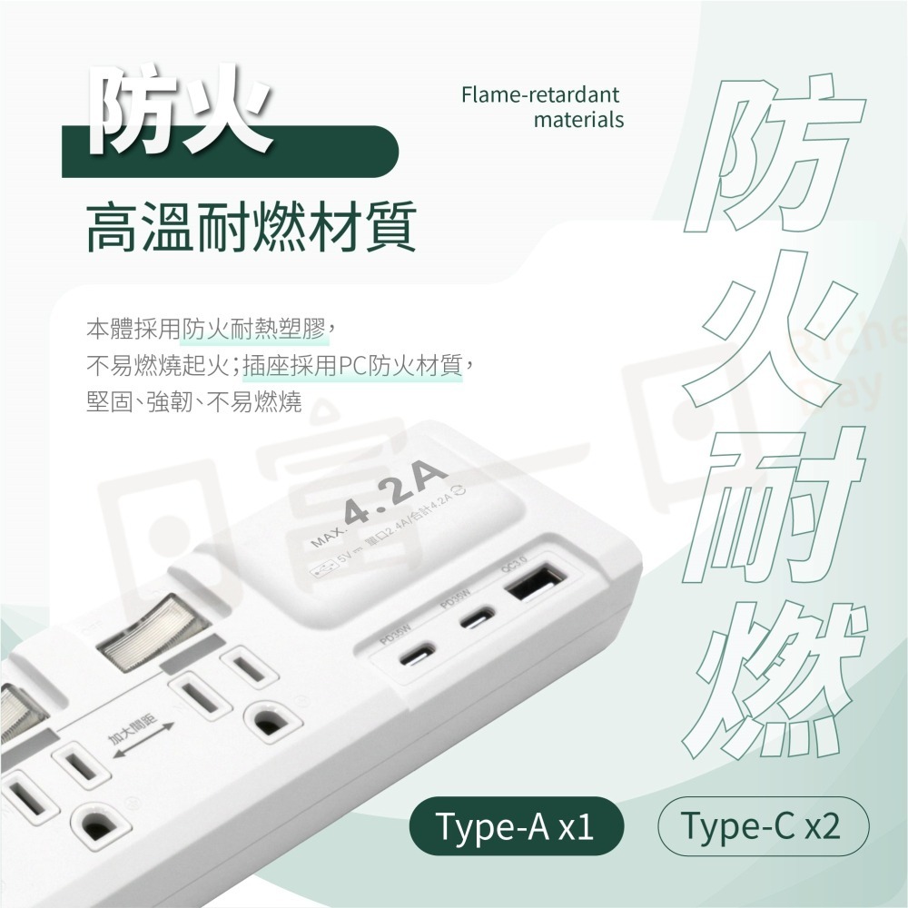 65W USB+Type-C 插座延長線 氮化鎵延長線 PD+QC USB智慧延長線 防雷擊 過載過熱斷電-細節圖5
