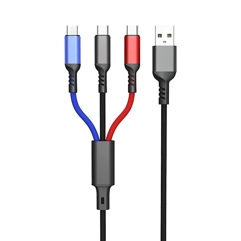 【電池哥】三合一充電線 帶燈顯示 手機充電線 快充 一拖三充電線 三頭充電線 充電線三合一 蘋果/安卓/Type-C-規格圖9