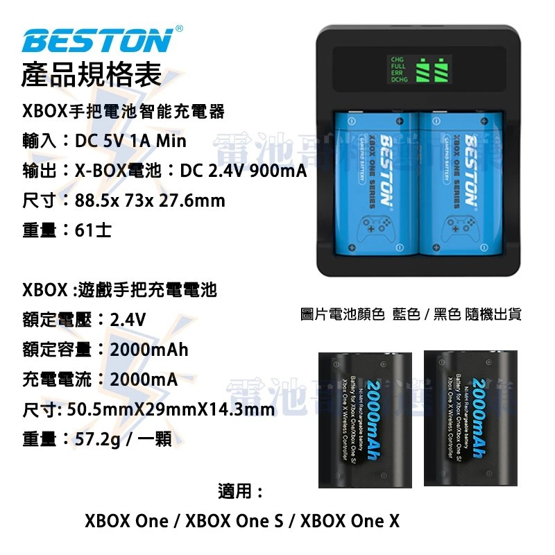 【電池哥】XBOX 充電電池組 適用one s x 充電器 電池2顆入 手把電池 充電電池 手柄充電器 充電式電池-細節圖6