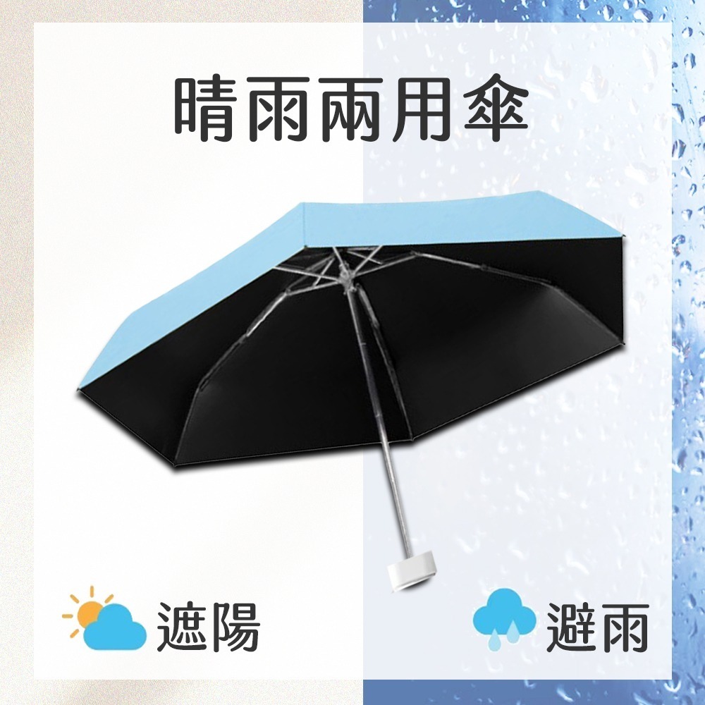 口袋傘 迷你傘 太陽傘 輕量傘 黑膠傘 雨傘 抗UV防曬傘 防紫外線傘(折疊傘 晴雨傘 遮陽傘 摺疊傘)-細節圖4
