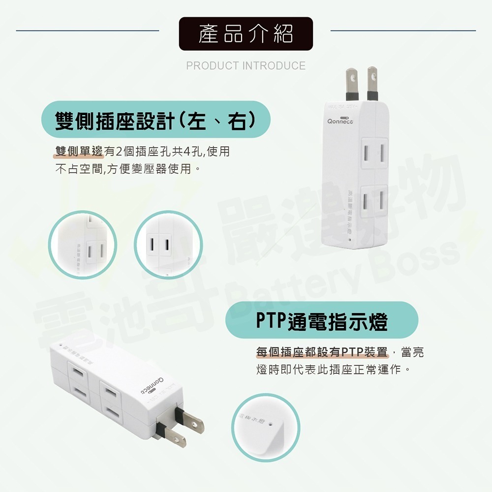 【電池哥】三面壁插 快充插座 90度轉向插座 Type C USB PD 分接器 轉接頭 溫控斷電保護安全插座-細節圖7