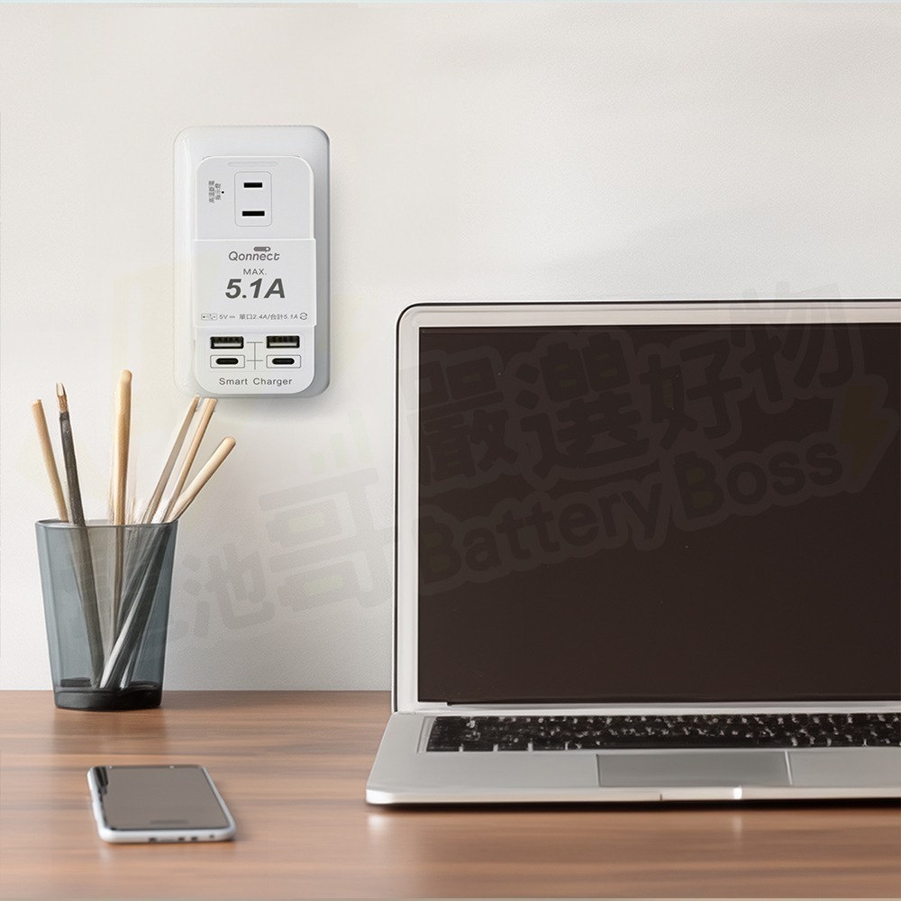 【電池哥】三面壁插 快充插座 90度轉向插座 Type C USB PD 分接器 轉接頭 溫控斷電保護安全插座-細節圖11