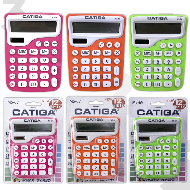 【電池哥】CATIGA 計算機 大螢幕 便攜桌上型計算機 商業專用12位數 BSMI MS-6V 計算器 電子計算機-細節圖3