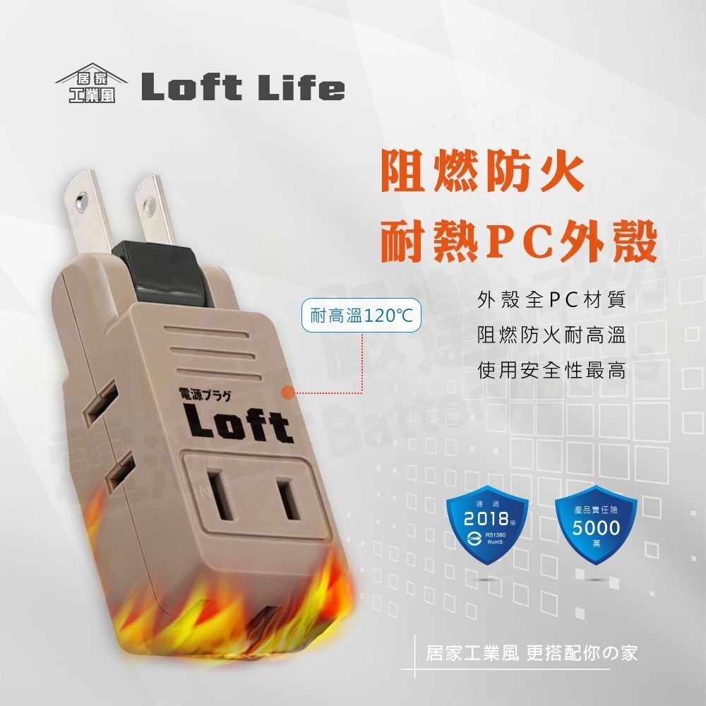 【電池哥】工業風壁插 3孔轉2孔 2開2插 壁插 3孔2插 分接式插座 3轉2 插座 兩孔轉三孔 轉接頭 接地線 奶茶色-細節圖5