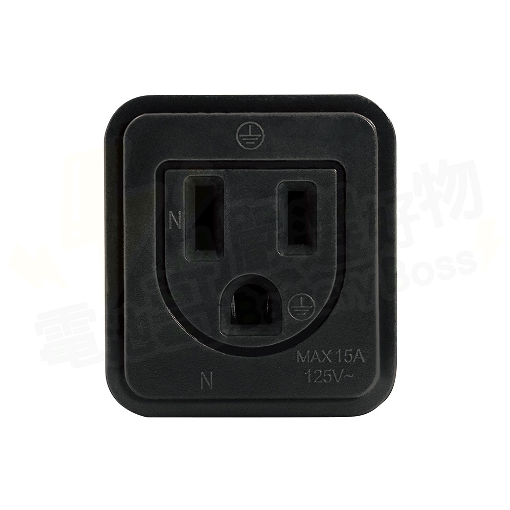 美式D型3P三面插 LL-857 / 黑色