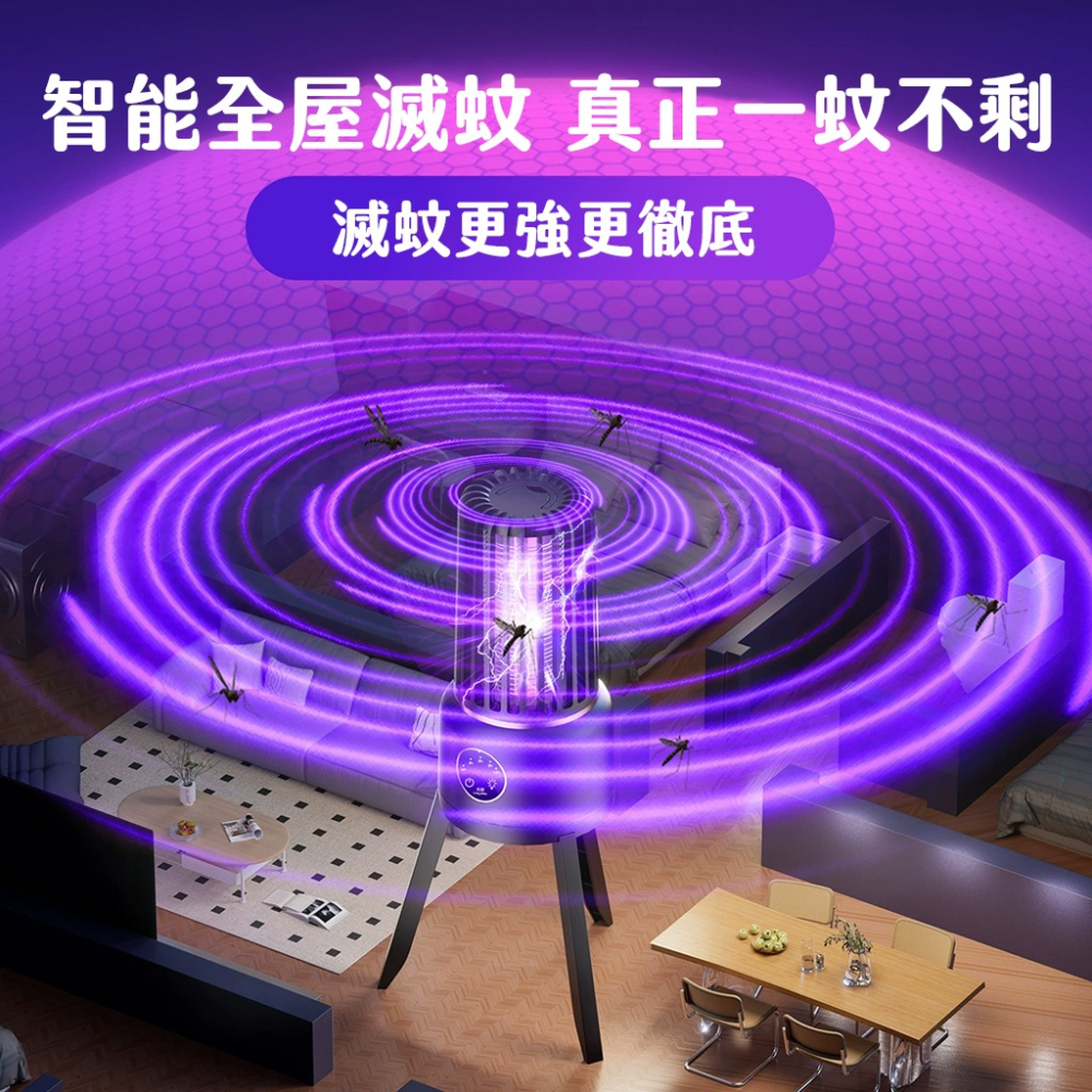 【直充式無電池】補蚊神器 電擊式滅蚊燈 捕蚊燈 紫光滅蚊燈 電蚊燈 補蚊燈 家用捕蚊燈 電蚊拍防蚊燈 滅蚊燈 四檔定時-細節圖3