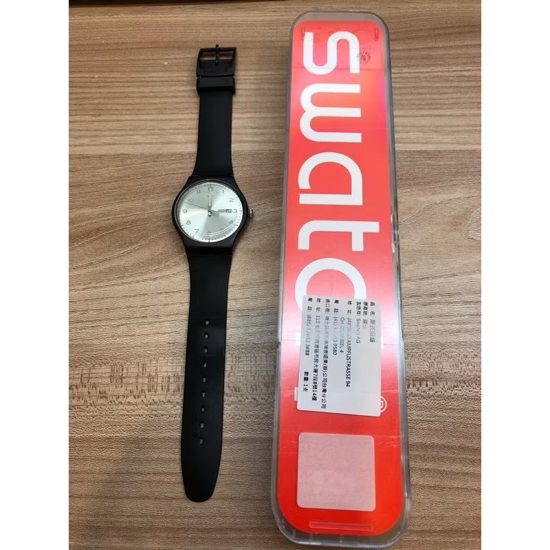 現貨｜正品SWATCH手錶 黑錶帶內裏白色 防水防震手錶-細節圖2