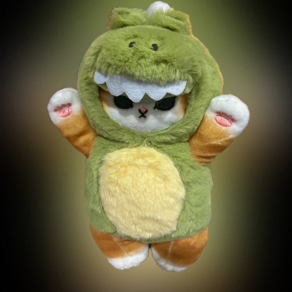 娃娃機商品｜貓福珊迪Mofusand變裝娃娃-恐龍裝／兔兔裝 毛絨玩偶 公仔抱枕 貓咪掛件吊飾-細節圖2