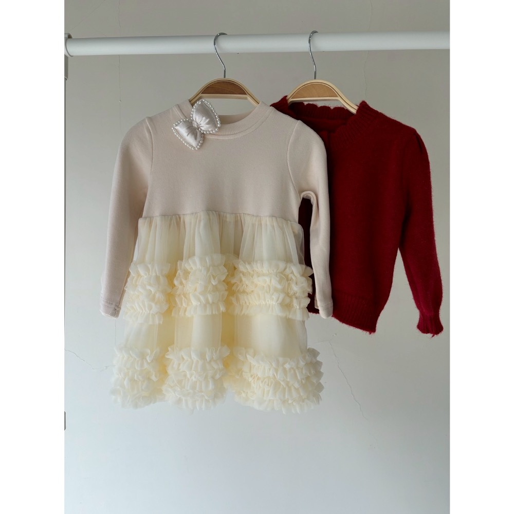 針織外套兩件式蕾絲洋裝-細節圖2