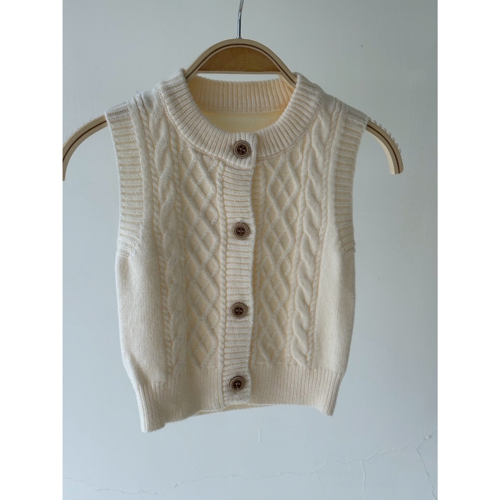 安卡絨針織背心-細節圖2