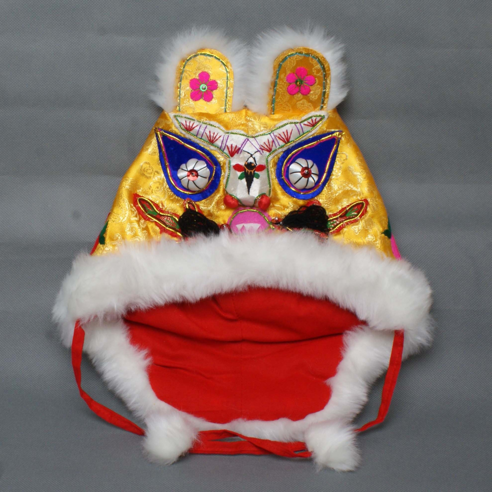 抓周 抓週 祥龍虎帽  金黃版 優質豪華精緻款 週歲生日 傳統民俗工藝 刺繡作品 愛好收藏 F08-細節圖2