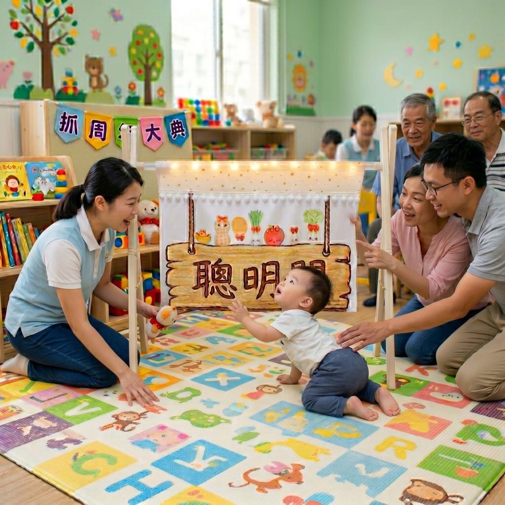 抓周 星光聰明門架 易安裝 布簾 台灣製填充道具 葱 芹 花生 蒜頭 蘋果 元寶 雞腿-細節圖2