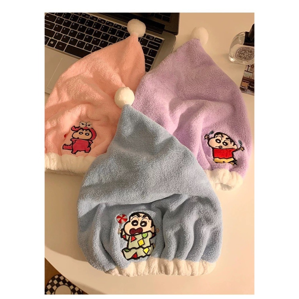 【預購】蠟筆小新超吸水乾髮帽-細節圖2