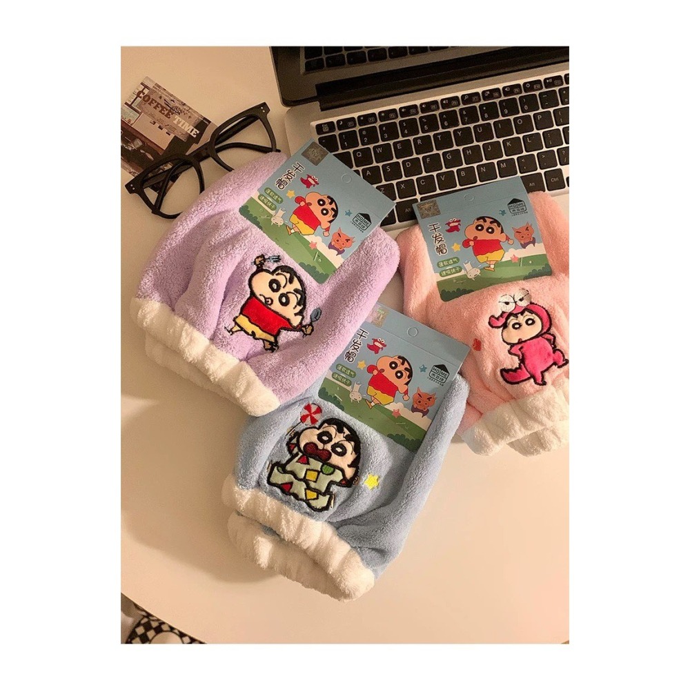 【預購】蠟筆小新超吸水乾髮帽-細節圖3