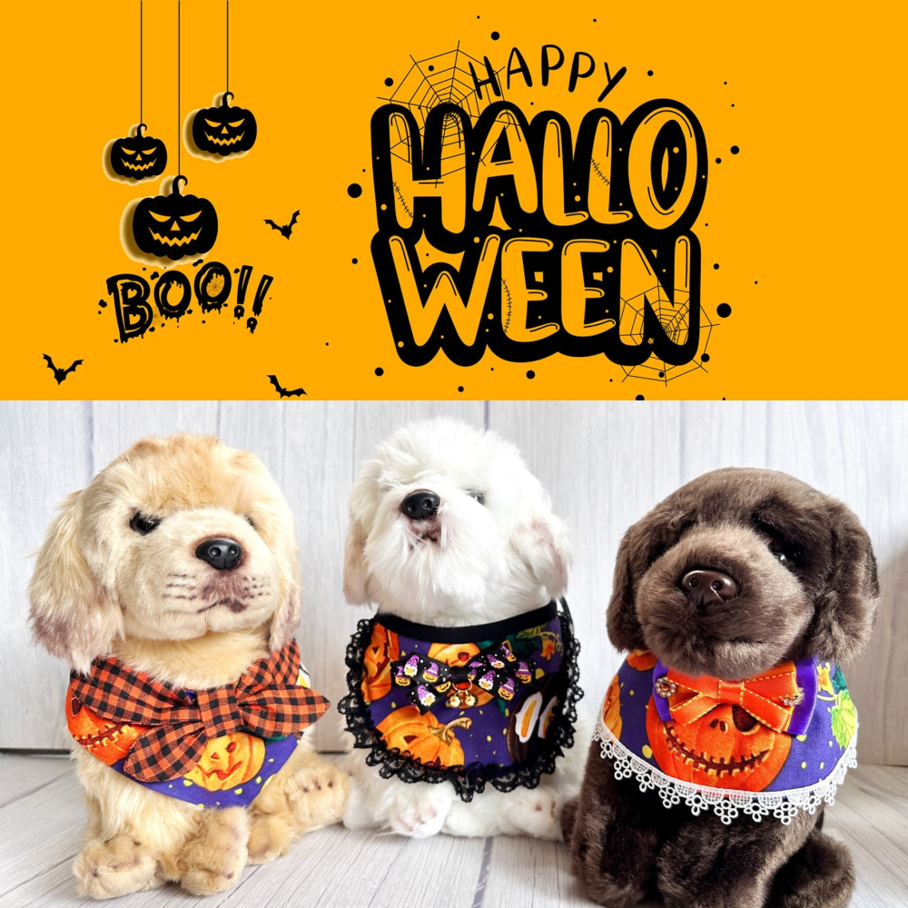 寵物領巾 狗領巾 貓領巾 萬聖節南瓜領巾 寵物項圈 寵物口水巾【KC36ND KC36IA】 iBuddy-細節圖2