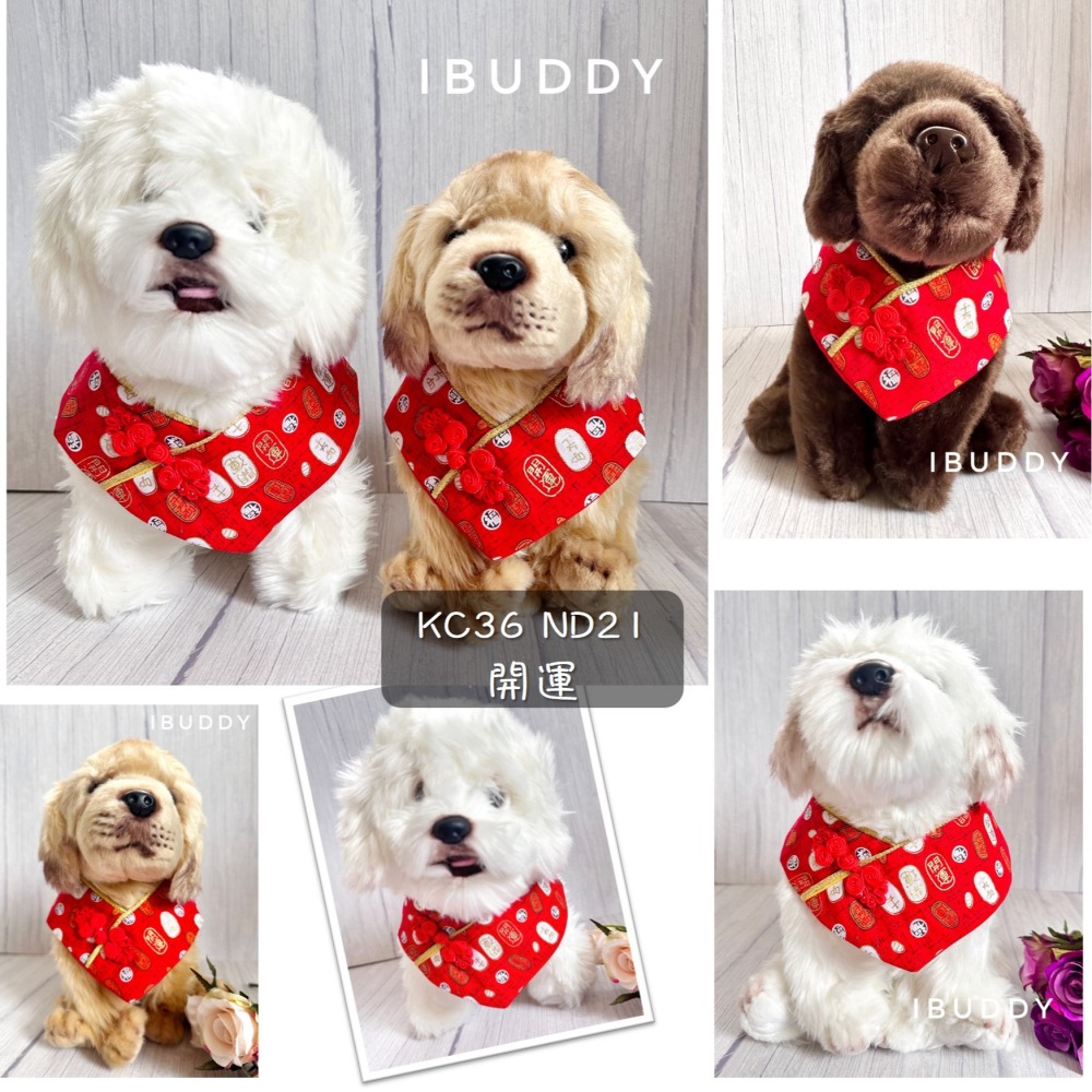 寵物領巾 狗領巾 貓領巾 新年 過年春節拜年 寵物項圈 寵物口水巾 假領裝飾【KC36ND】 iBuddy 開運-細節圖2