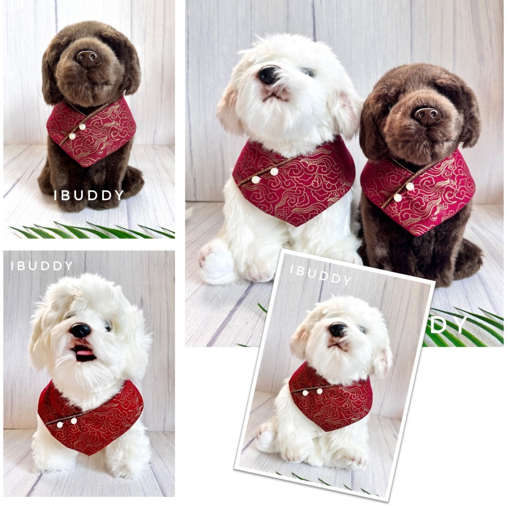 寵物領巾 狗領巾 貓領巾 新年 過年春節拜年 寵物項圈 寵物口水巾 假領裝飾【KC36ND】 iBuddy 吉祥-細節圖4